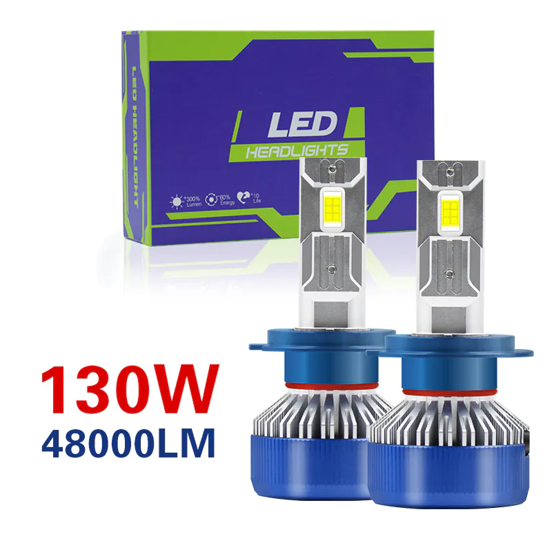 LEARNEW Factory Price130W Led Headlight White H3 H7 COB Chip LED Headlights For H1 H4 Car High Power Led Headlights 12-24V
