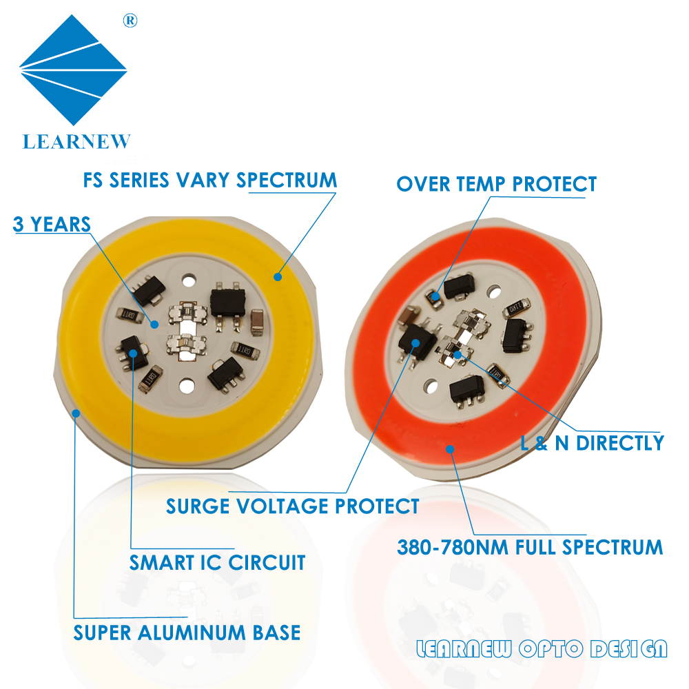 AC 200V 240V 380-780-nm High Power LED Full Spectrum Grow Light Flip Chip Dob LED Module 15W 20W AC COB LED for Downlight