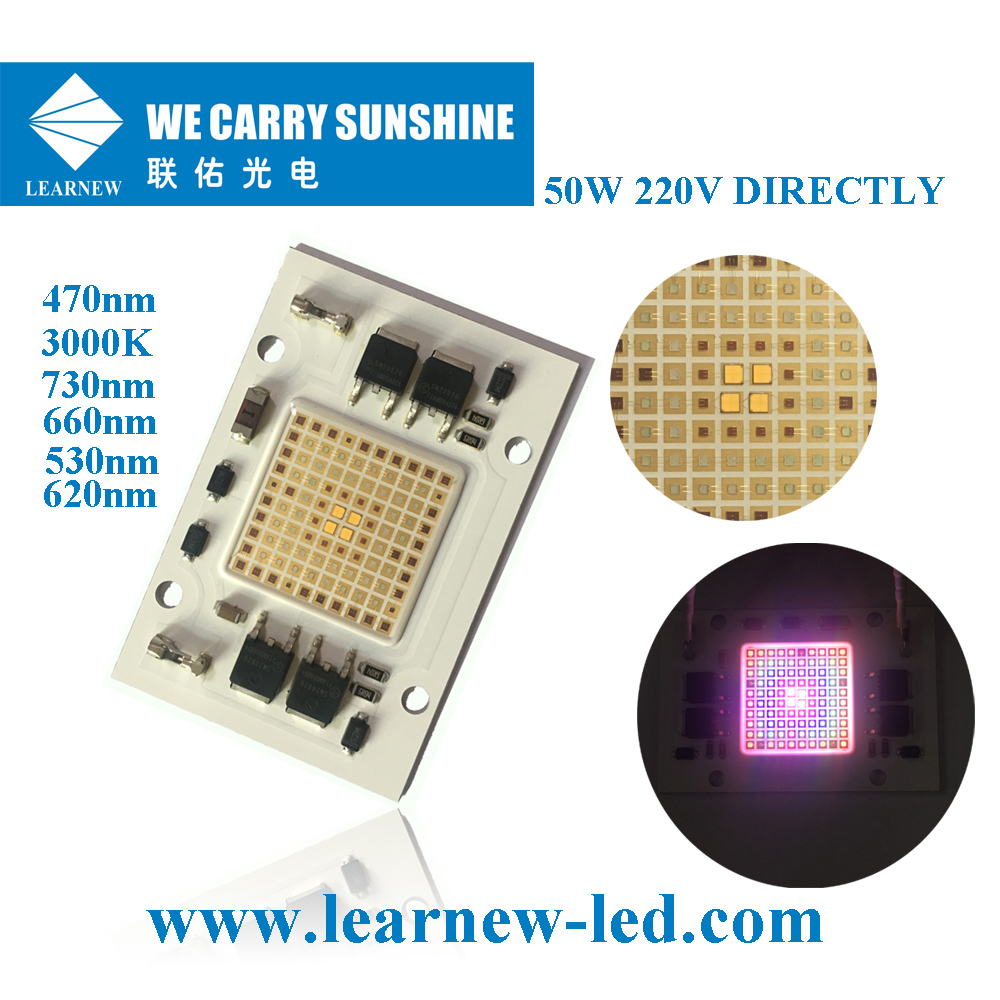 china supplier good quality 50W±2W grow led cob 473nm 530nm 3000k 630nm 665nm 735nm 40*60mm cob led chip