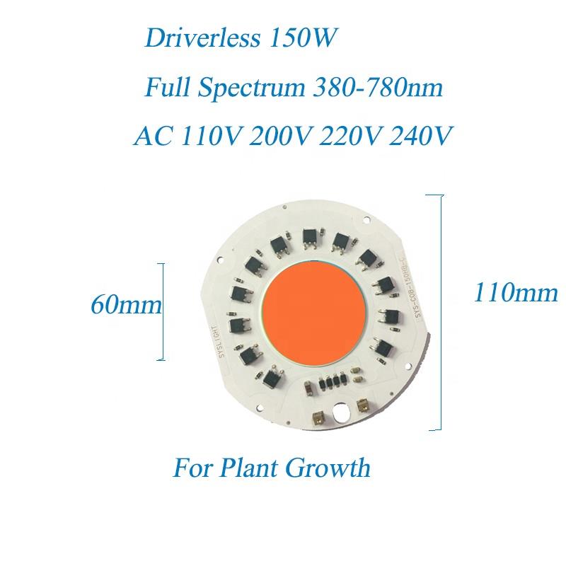200w 380-780nm driverless ac200-240v cob led grow light chip