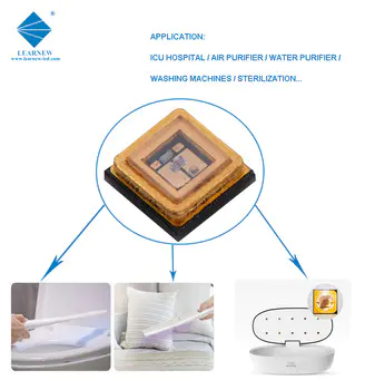 china manufacturer uvc sterilization cob 0.5W 3535 265NM-285NM 395-405nm smd led chip for ICU hospital and washing machines